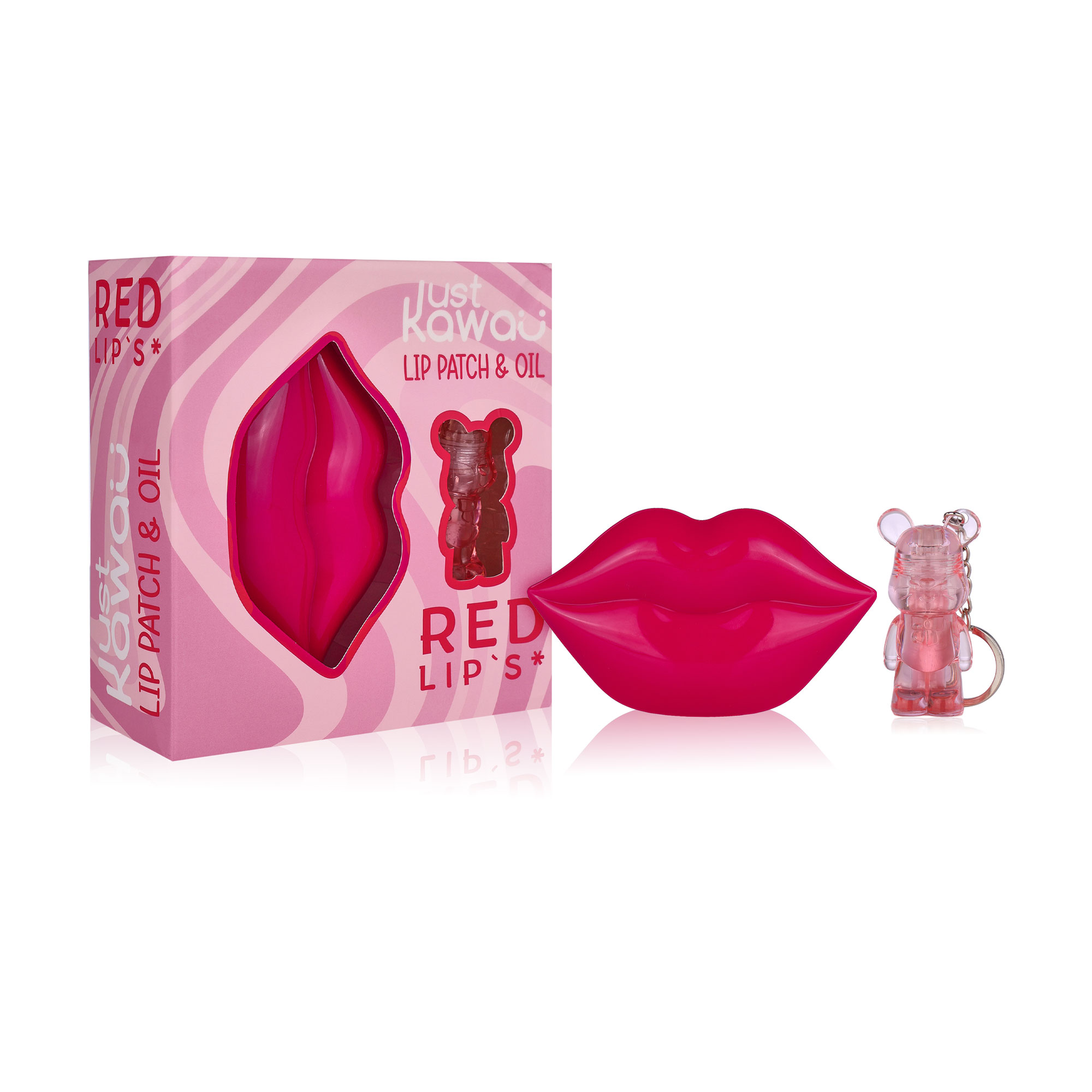 Набір для догляду за губами Just Kawaii Red Lip's (патчі для губ, 20*1.6 г + олія для губ, 1.5 г)
